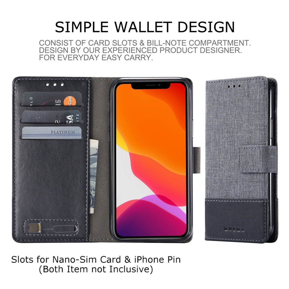 Bao da điện thoại bằng vải canvas dạng ví cho Samsung Galaxy A51 A71 A31 A11 A50 A50s A30s A70 A70s A80