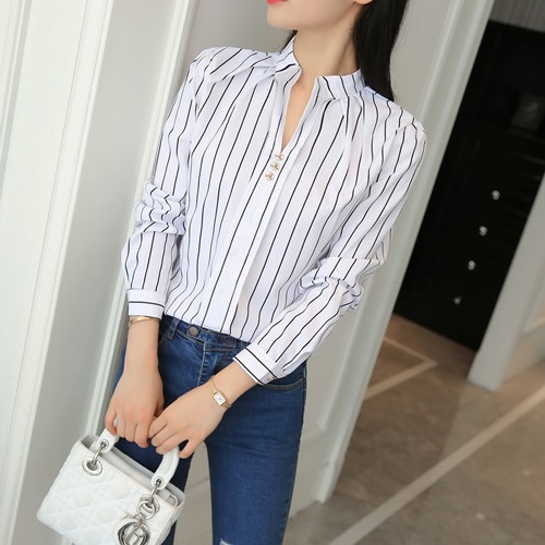 sơ mi kẻ sọc không cố hàng nhập SM163