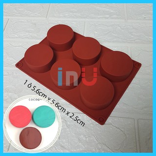 HCM - Khuôn silicon trụ tròn 6 ô 5.6cm x 2.5cm làm socola, đổ rau câu pudding