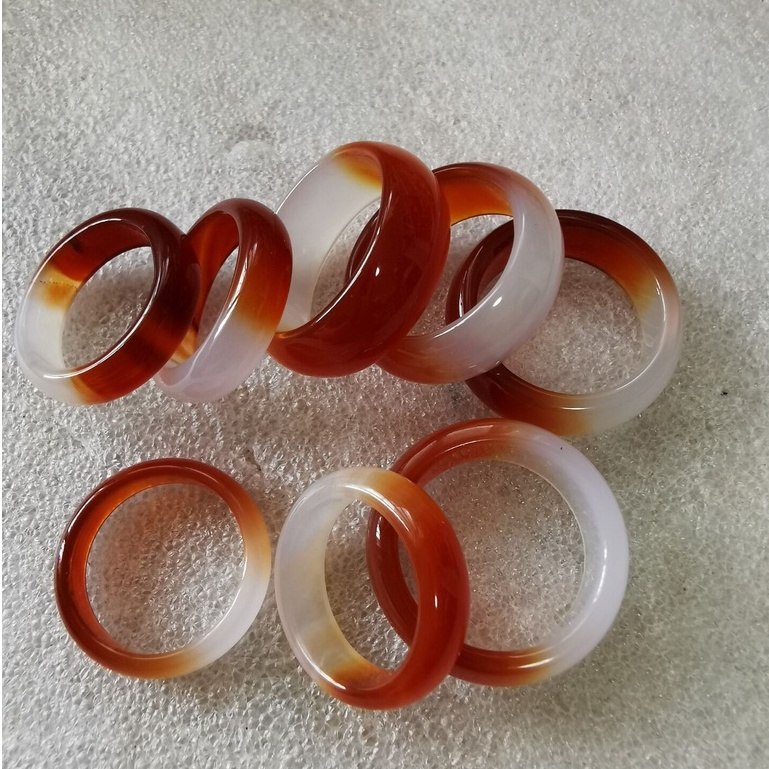 Nhẫn Đá Mã Não Tự Nhiên 16-21mm Cao Cấp Cho Nam Nữ