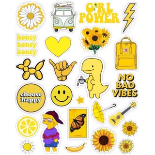 Set sticker chống thấm nước VCSO aesthetic tông vàng