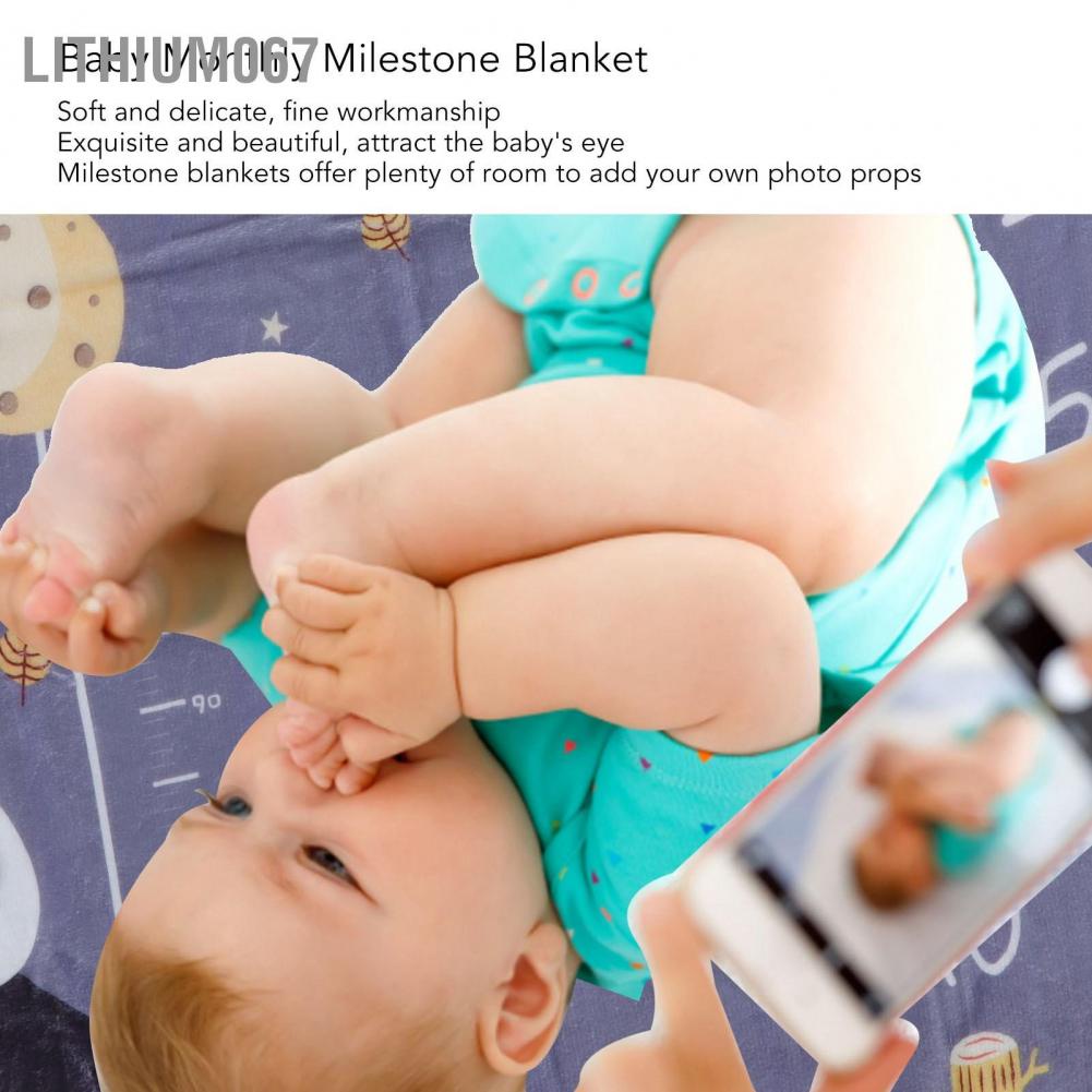 Lithium067 Mền cho bé hàng tháng hình gấu trúc Ghi lại sự phát triển của mềm để chụp ảnh