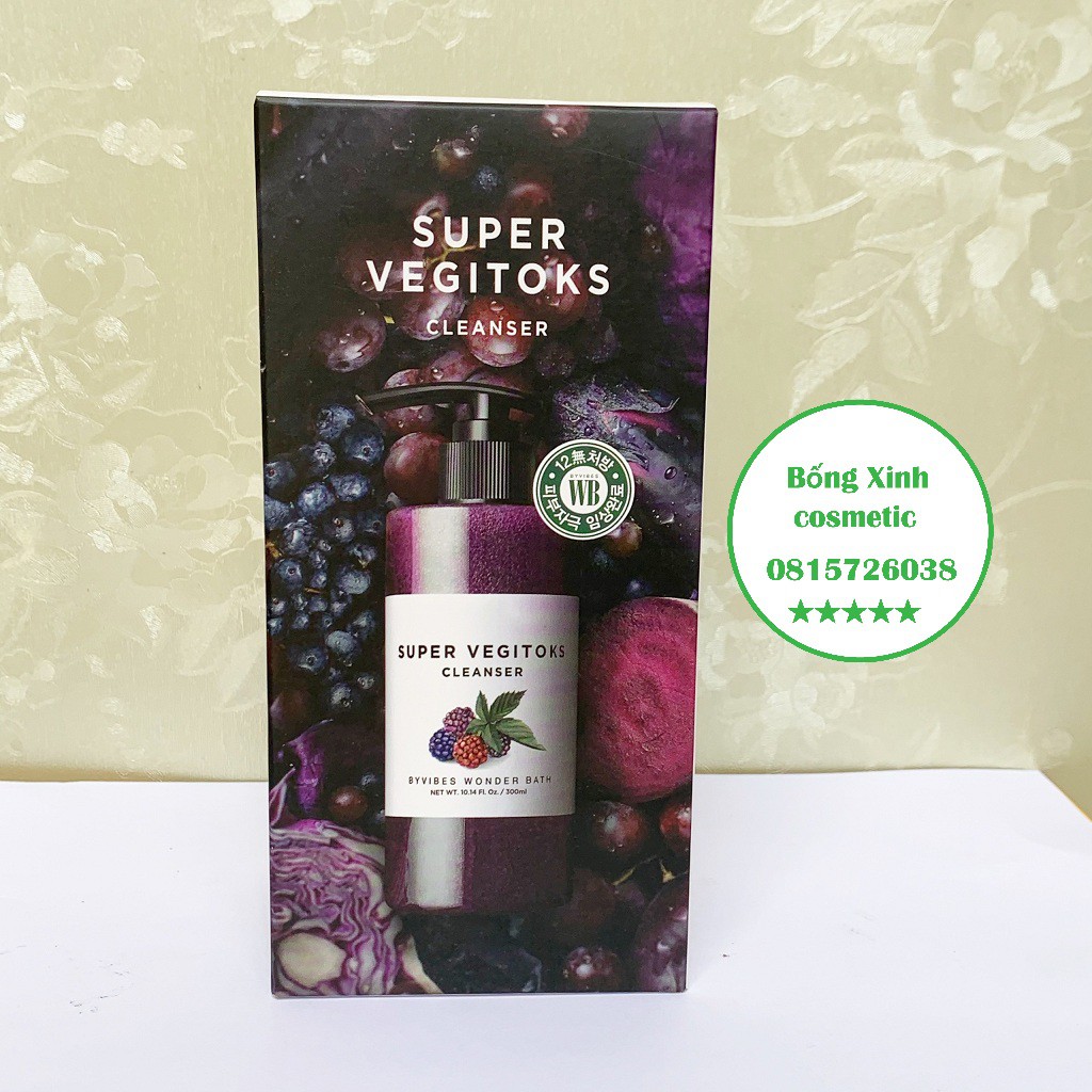 Sữa rửa mặt rau củ thải độc Super vegitoks cleanser Wonder bath Full size - 300 ml chính hãng Hàn Quốc | BigBuy360 - bigbuy360.vn