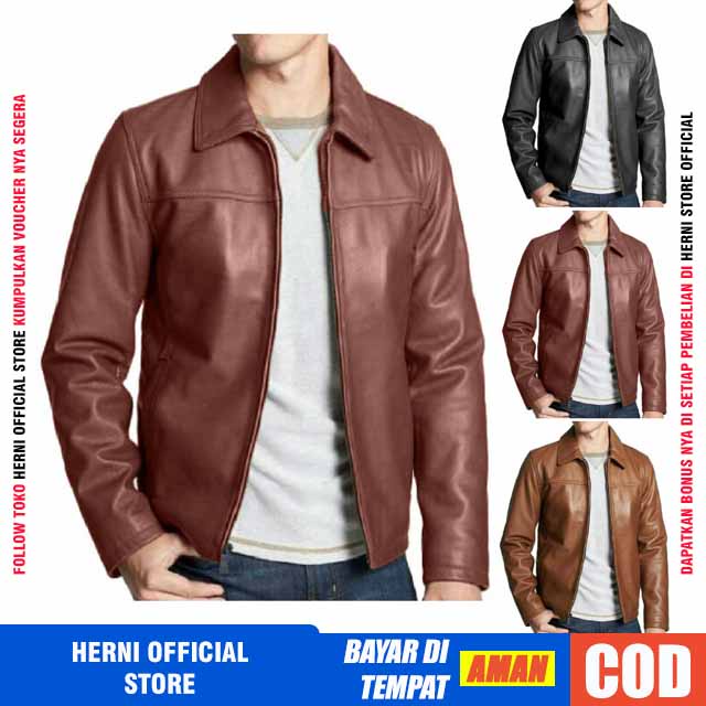 Áo Khoác Da Màu Nâu/Đen/Nâu Kiểu Thanh Lịch Cho Nam Nhân Viên Văn Phòng