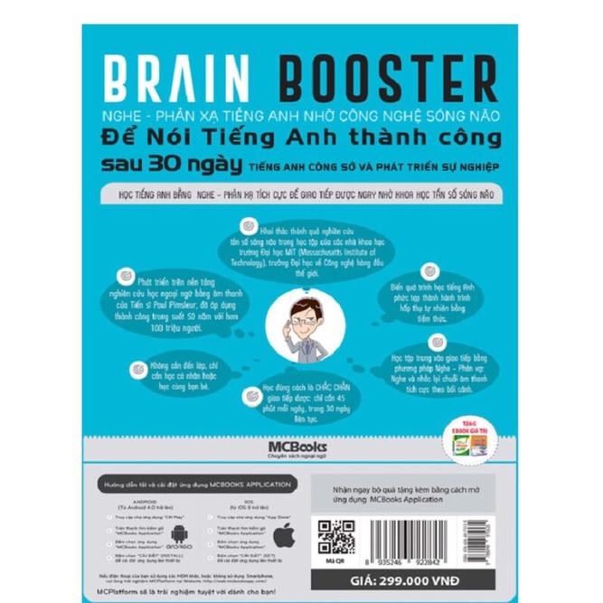 Sách - Brain Booster Nghe Phản Xạ Tiếng Anh Nhờ Công Nghệ Sóng Não - Tiếng Anh Phát Triển Sự Nghiệp Mcbooks