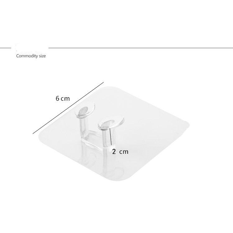 Móc treo tường giữ dây cắm điện, phích cắm điện gọn gàng loại trong suốt MDT00002