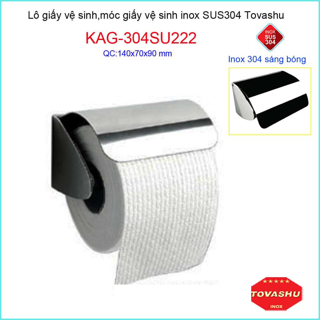 Hộp giấy vệ sinh Tovashu KAG-304SU222, Móc giấy vệ sinh Inox SUS304 Nhật cao cấp KAG-304SU223