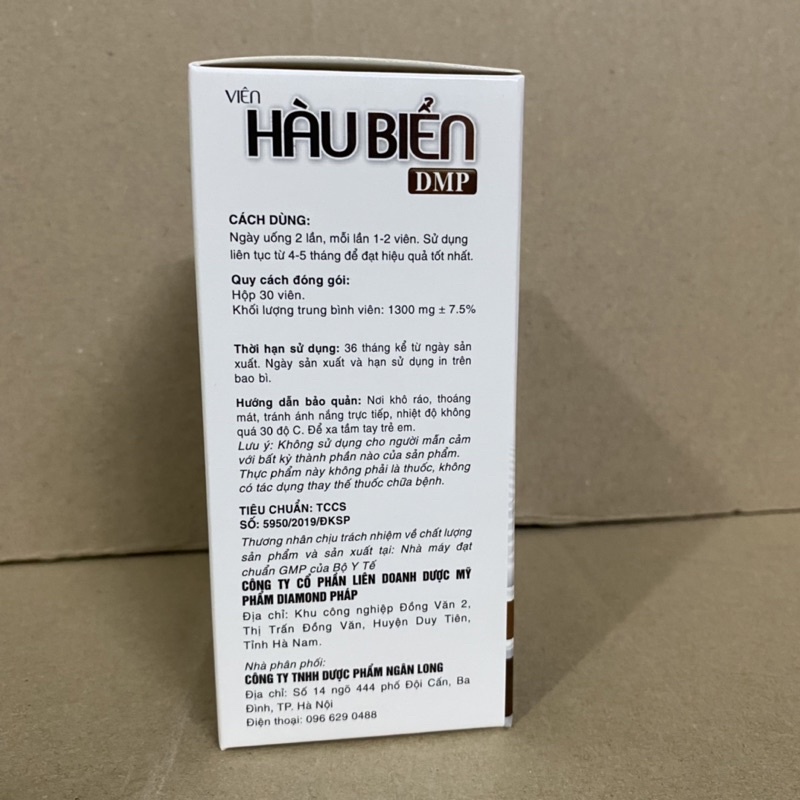 Viên bổ thận HÀU BIỂN DMP - giúp Bổ thận nam ,tráng dương,tăng cường chức năng sinh lý nam giới - Hộp 30 viên