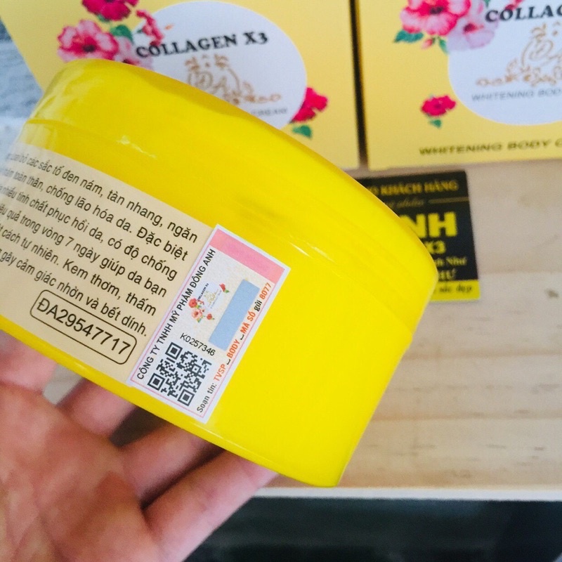 Kem Body Collagen X3 Chính Hãng Tặng Kèm Kích Trắng