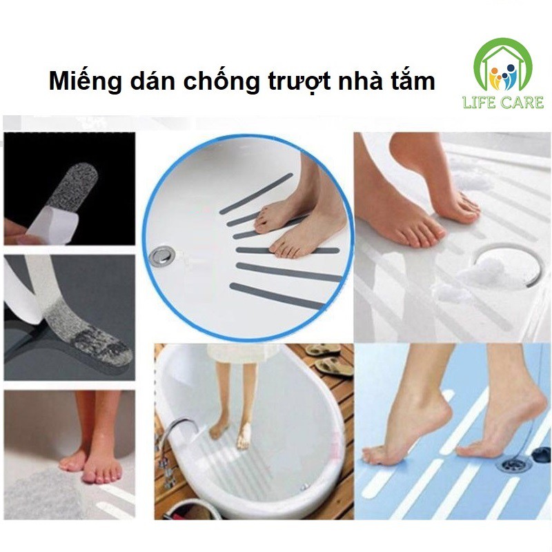 Miếng dán chống trượt nhà tắm trong suốt (24 miếng)