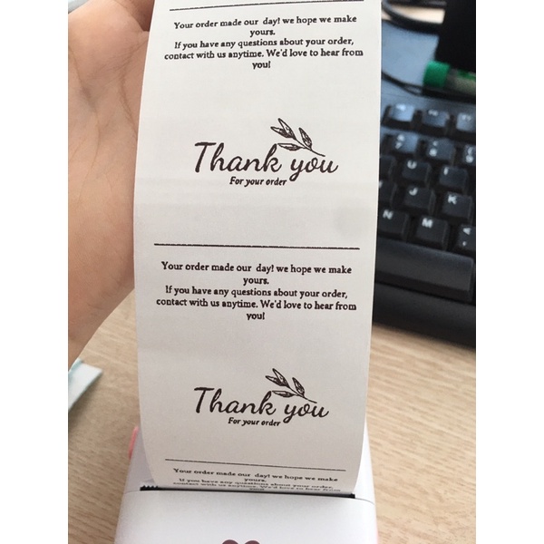 5 miếng dán niêm phong chữ thank you dán niêm phong cạnh hộp hàng nhỏ