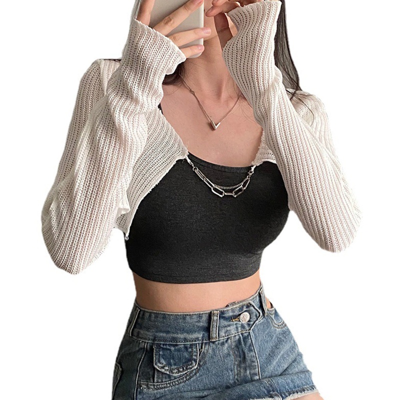 Xiangbao Áo Khoác Cardigan Siêu Mỏng Chống Nắng Gợi Cảm Cho Nữ