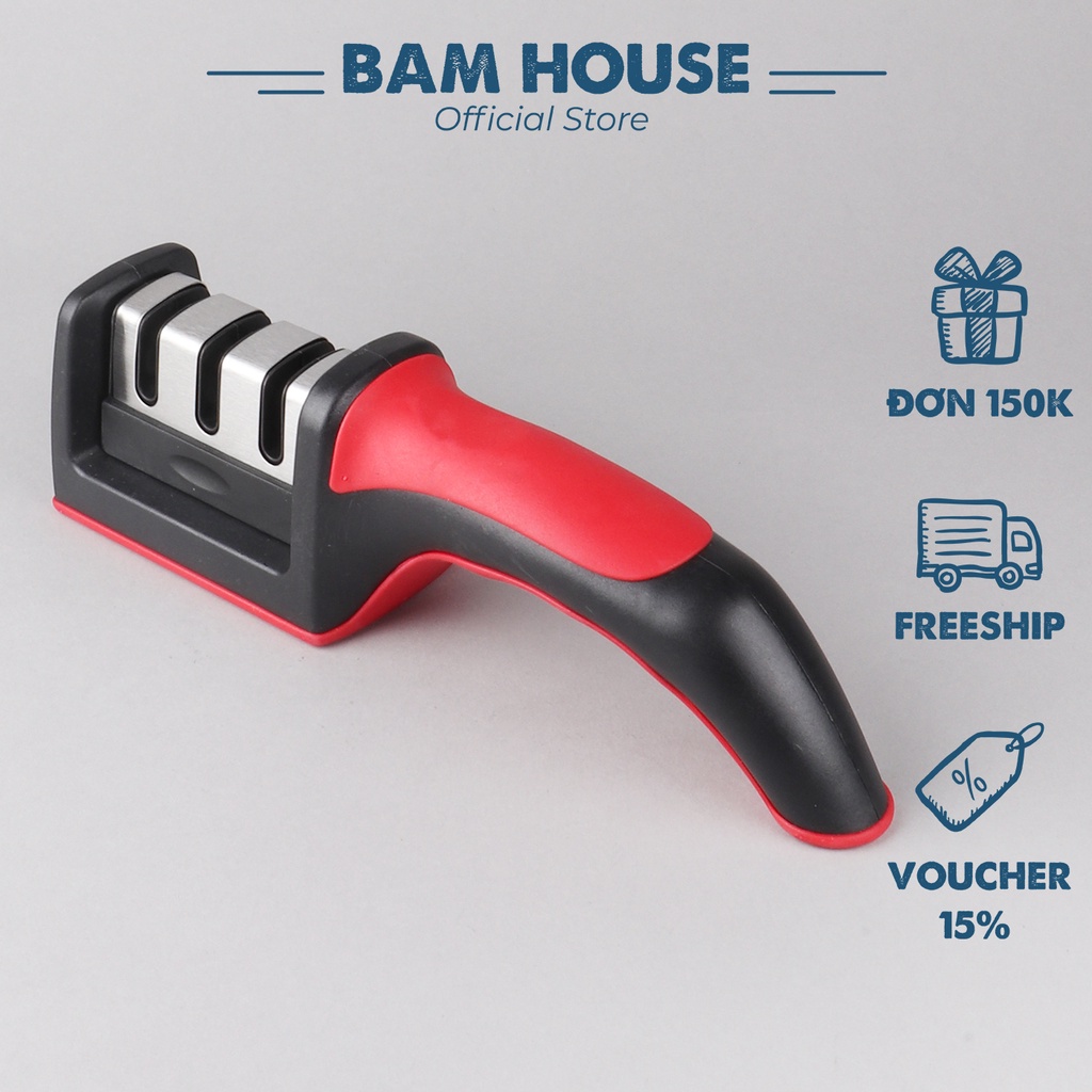 Dụng cụ mài dao 3 rãnh inox Bam House loại lớn cao cấp MD01