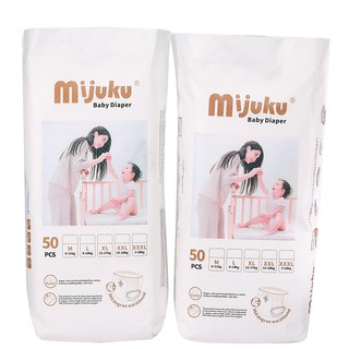 Combo 2 bịch bỉm/tã quần cao cấp mijuku m100 l100 xl100 xxl100