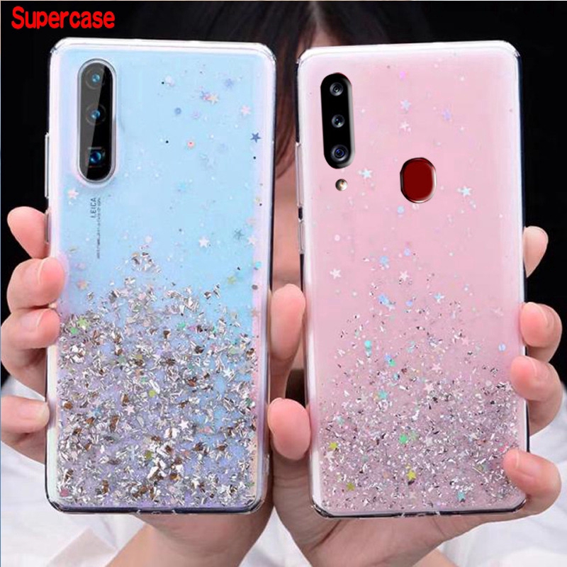 Ốp lưng kim tuyến trong suốt cho điện thoại OPPO A8 Reno 2f 2 Z 10x Zoom A9 A5 2020 F