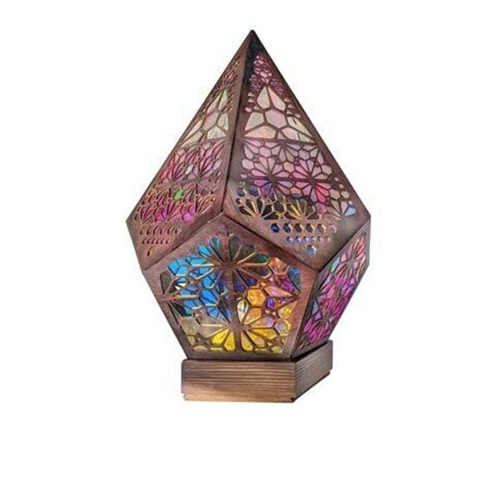 Đèn Led Chiếu WMES15H Bằng Gỗ Và Nhựa Phong Cách Bohemian