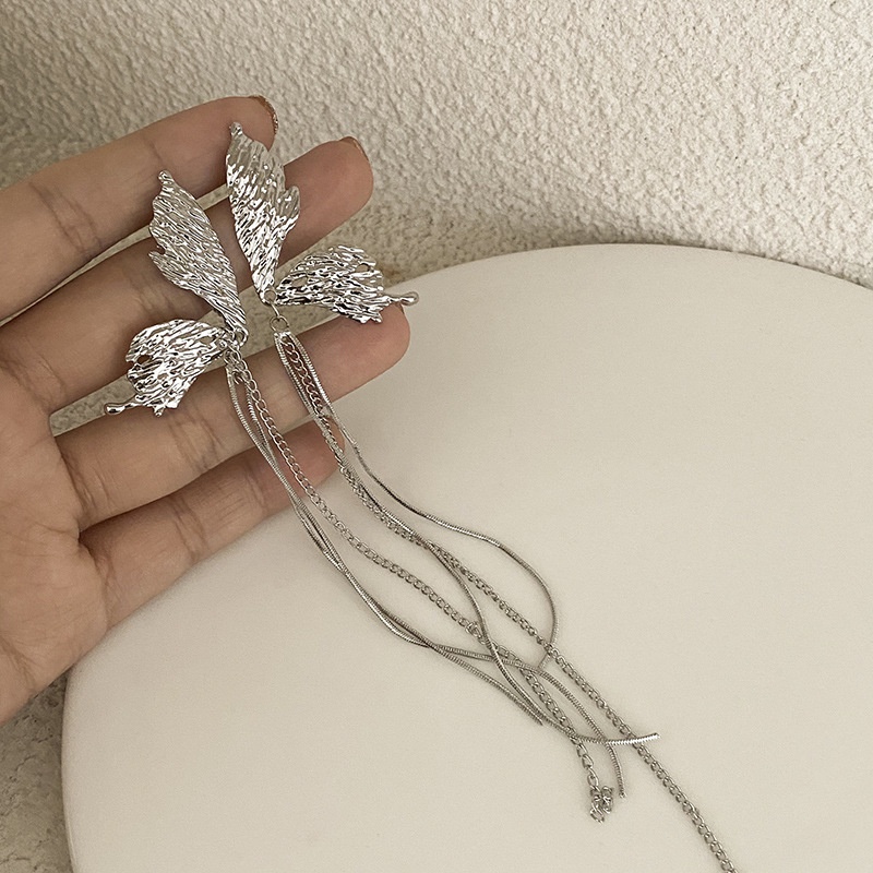 Bông Tai Cánh Bướm Dây Xích Phong Cách Harajuku Cổ Điển