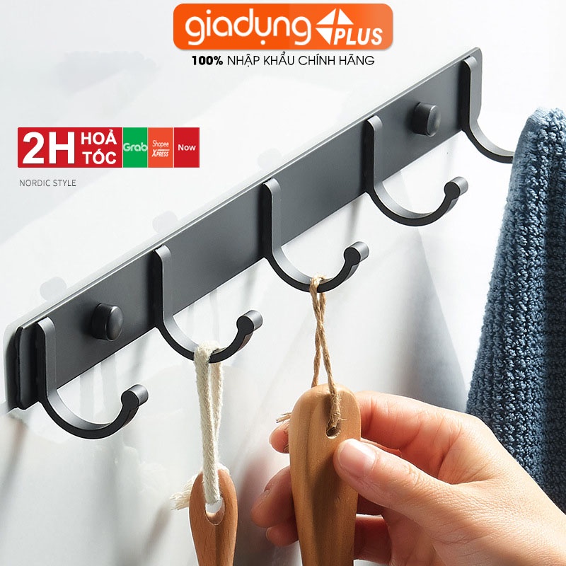 Móc treo đa năng dán tường nhôm cho phòng tắm, nhà vệ sinh, dán sau cửa chịu lực Lazydo (LZ0728)