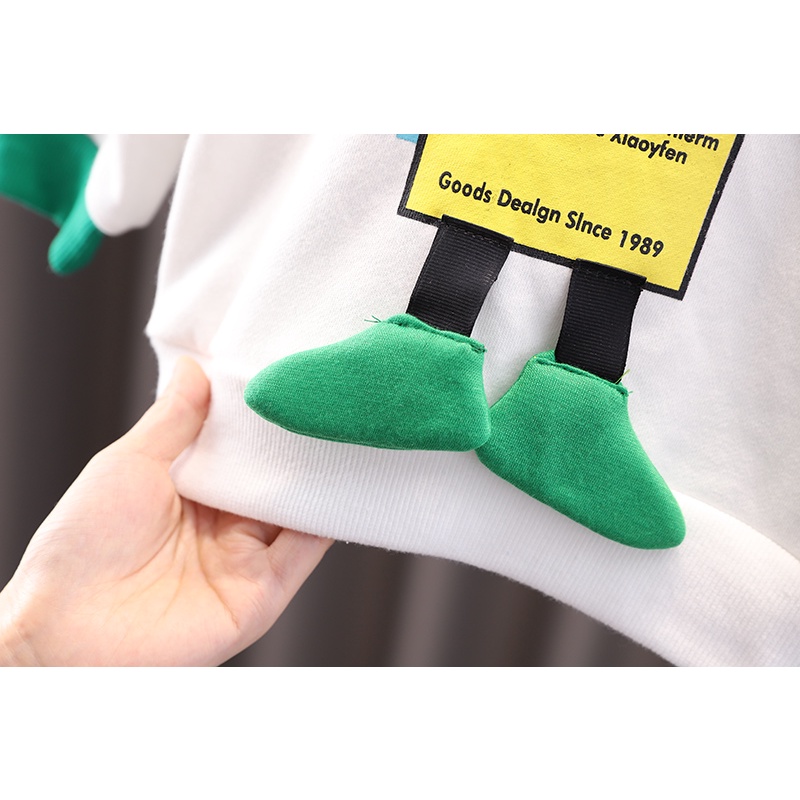 Áo Sweater Thể Thao Tay Dài Cổ Tròn In Hình Vịt Donald Hoạt Hình Kích Thước 80-120cm Cho Trẻ Em