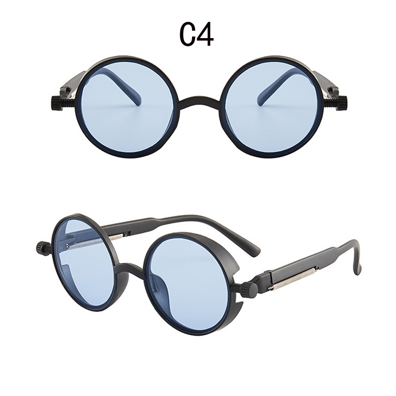 Kính Mát Hình Oval Tròng Tròn Chống Tia UV400 Phong Cách Gothic Cổ Điển Thời Trang Cho Nam Và Nữ