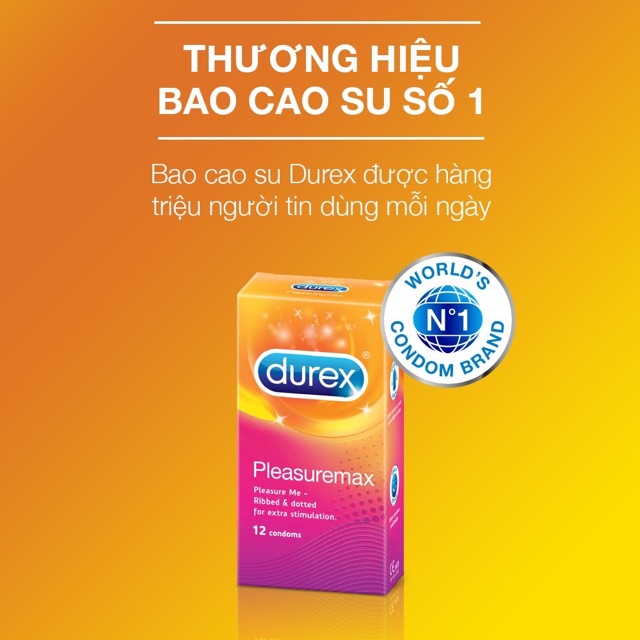 Bao Cao Su Durex Pleasuremax Gân Gai hộp 12 Cái