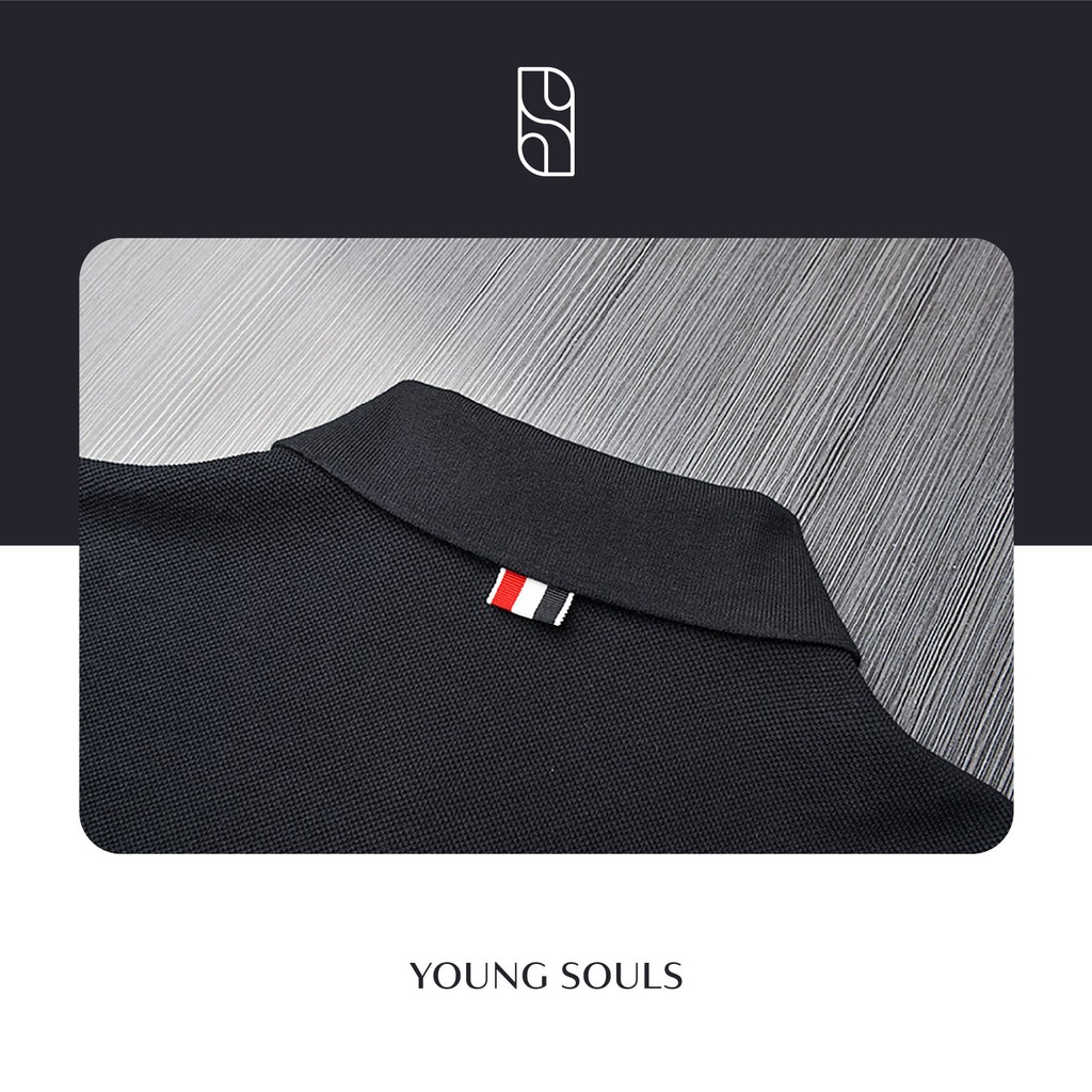 Áo Polo nam Thom Browne Đen, vải cá sấu xuất xịn, sang trọng,lịch lãm Young Souls | BigBuy360 - bigbuy360.vn