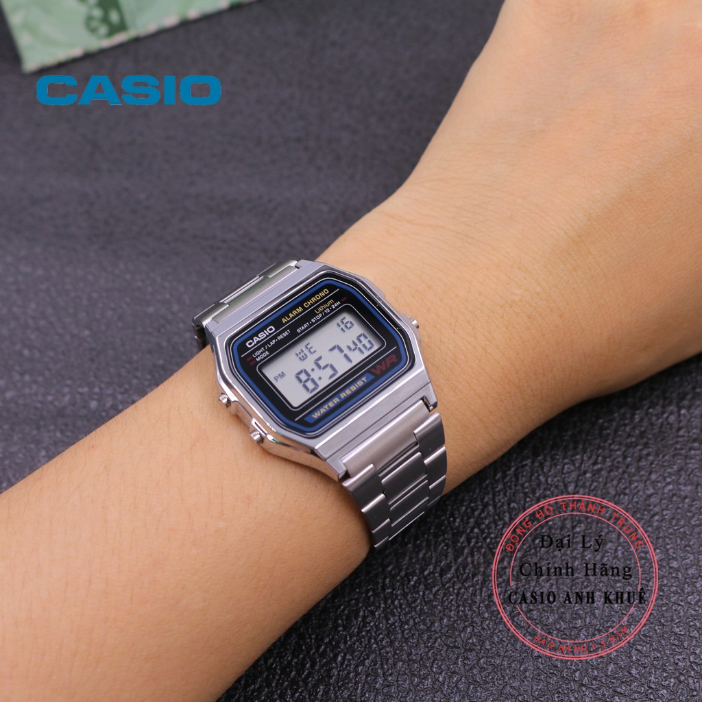 Đồng hồ Unisex Casio Vintage A158WA-1DF dây kim loại