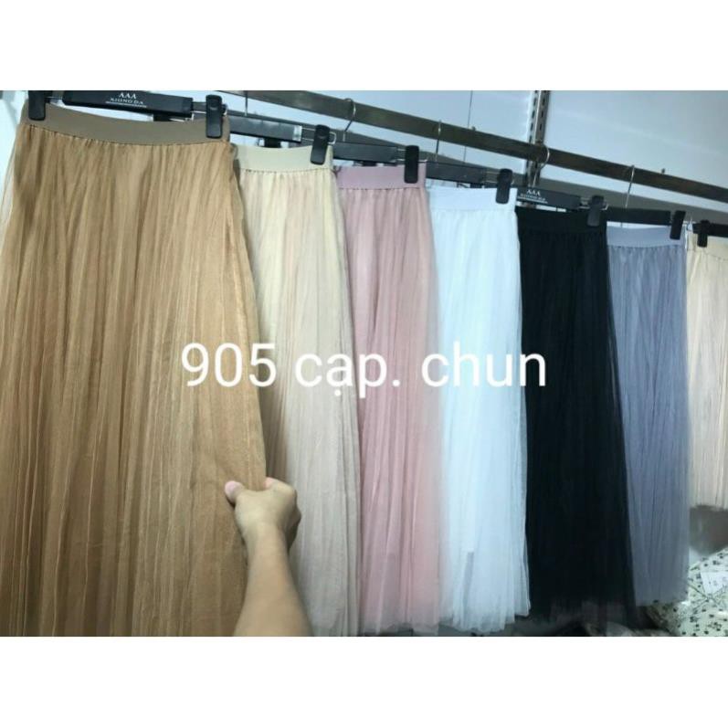 SẴN HÀNG | Chân váy công chúa lưới voan maxi 3 lớp hàng Quảng Châu - Chân váy xếp ly dài 💯