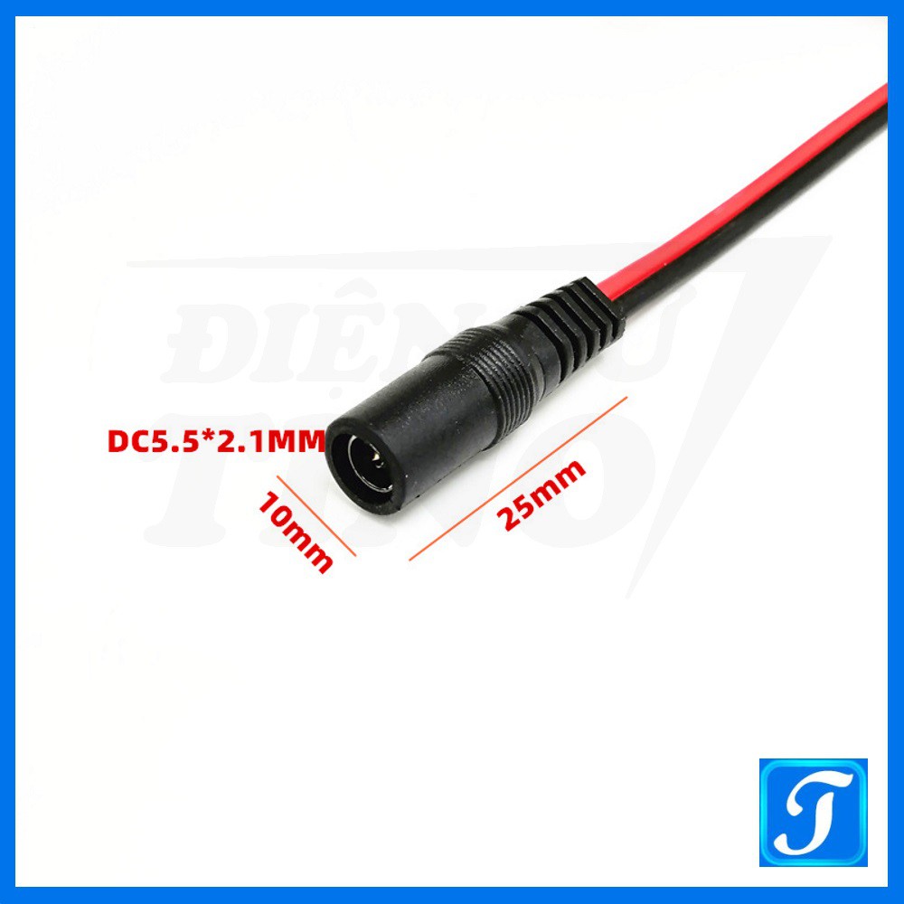 Jack Nguồn DC 5A Jack DC 5.5x2.1mm có dây Đực/Cái tùy chọn