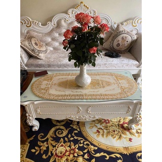 Khăn trải bàn ren hoa decor chống thấm- kích thước 50x110cm- hàng cao cấp