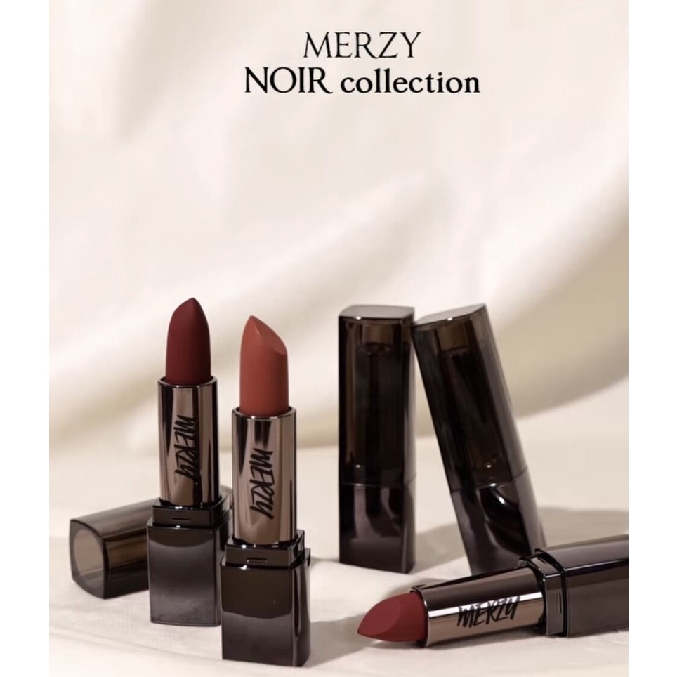 Son Thỏi Lì, Lên Màu Chuẩn, Mịn Mượt Nhẹ Môi Merzy Noir In The Lipstick 3.3g