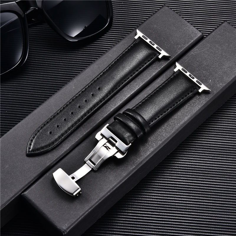 Dây Đeo Bằng Da Nylon Có Khóa Hình Bướm Cho Đồng Hồ Thông Minh Apple Watch Ultra 49mm 45mm 41mm 44mm 40mm 42mm iWatch 8 7 6 5 4 SE 3