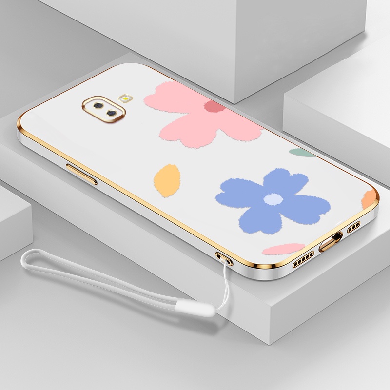 Ốp Điện Thoại TPU Silicone Mềm Mạ Điện Họa Tiết Hoa Đơn Giản Cho Samsung J7 Prime J6 Plus J4 Plus J6+ J4+ J2 Prime