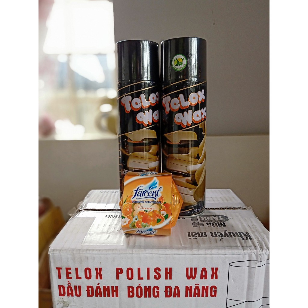 Com bo 2 chai Chai xịt bóng Telox Wax tặng kèm 1 sáp thơm