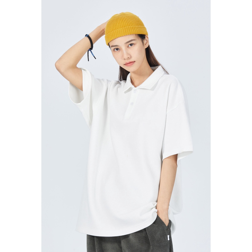 [Mã SKAMFSW175 giảm 10K đơn 50K] Áo polo trơn form rộng, áo polo trắng Unisex có cổ đẹp chất cotton PLT01 Miucho basic