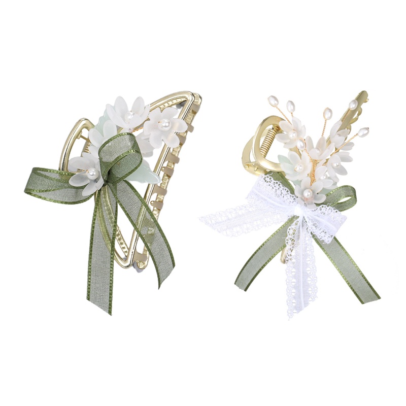 Kẹp Tóc Càng Cua Đính Nơ Hoa Bằng Hợp Kim Cho Nữ