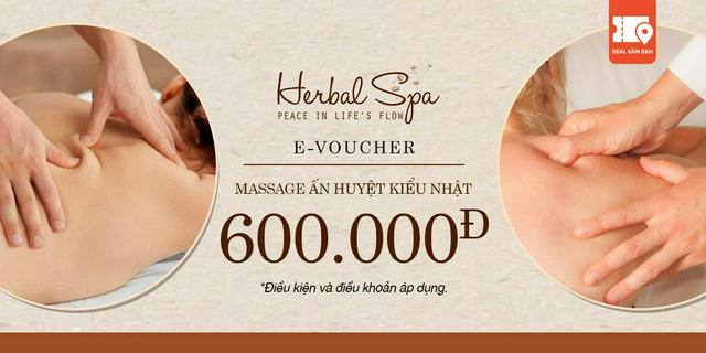 E-Voucher Herbal Spa Massage Ấn Huyệt Kiểu Nhật