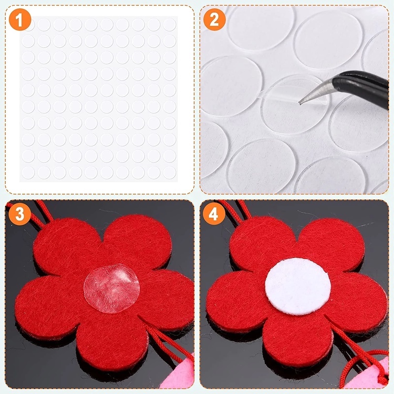 Set 50 Băng Keo Hai Mặt Trong Suốt Hình Tròn Không Để Lại Dấu Vết Chống Thấm Nước Trang Trí Tường