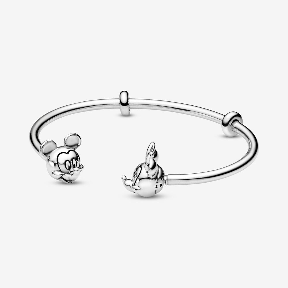 Vòng Tay Hạt Hở Hình Chuột Mickey/Minnie Bằng Bạc Sterling