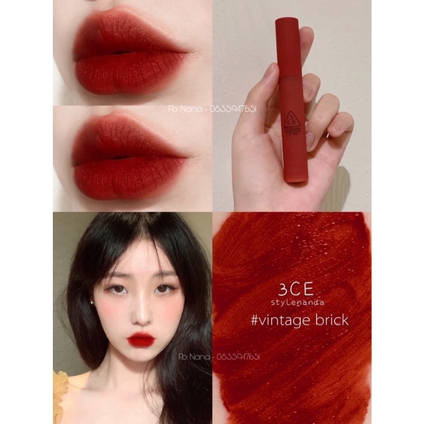 Son 3CE Vintage Brick - Đỏ Gạch