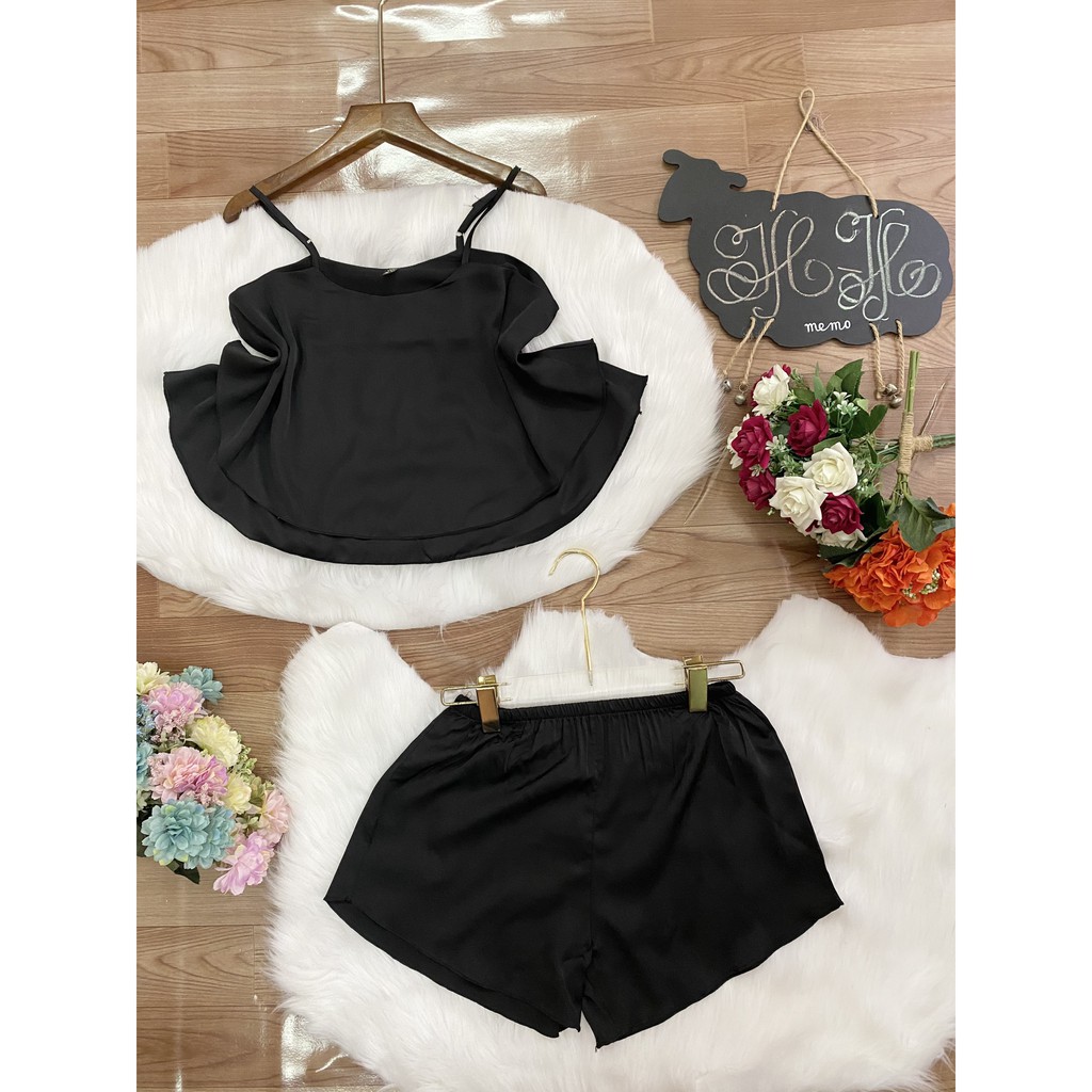 Đồ ngủ sexy, bộ đồ ngủ nữ [FREESHIP]  hai dây, cao cấp, chất vải mền mịn, không nhăn mặc thoáng mát size 45-- 58kg