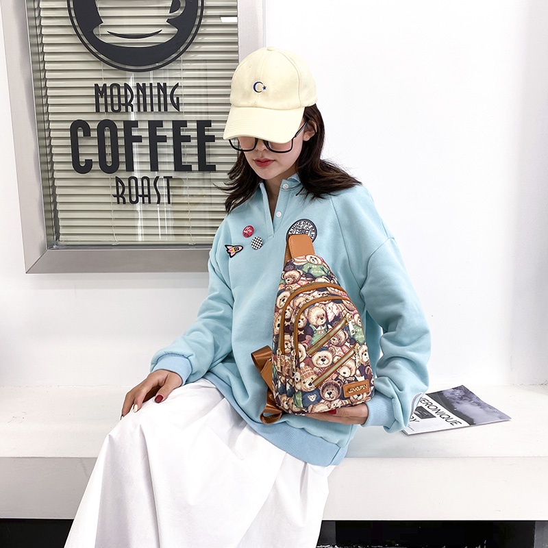 Túi Đeo Trước Ngực Họa Tiết Hoạt Hình Xinh Xắn Cho Nữ