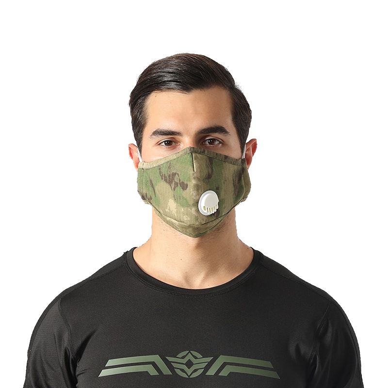 Outdoor Camouflage Cycling Mask Cotton Sports Dustproof Valve Mask
