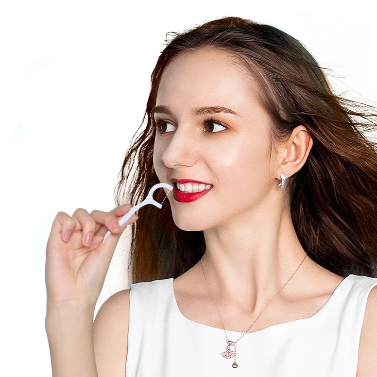 Set 100 Tăm Chỉ Nha Khoa Làm Sạch Răng Miệng Di Động