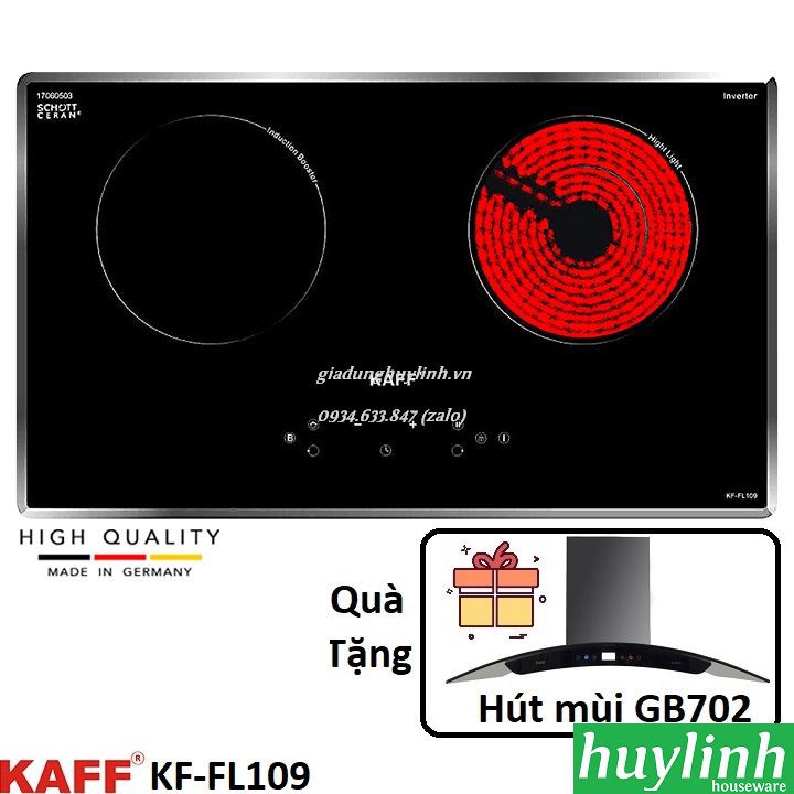 FREESHIP Bếp điện từ - hồng ngoại Kaff FL-FL109 - Made in Germany - Tặng hút mùi Kaff GB702