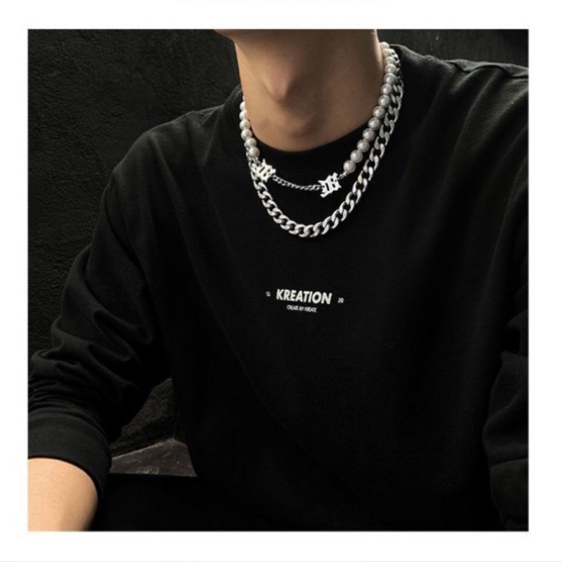 Vòng cổ dày 8mm phong cách hip hop cá tính cho nam và nữ