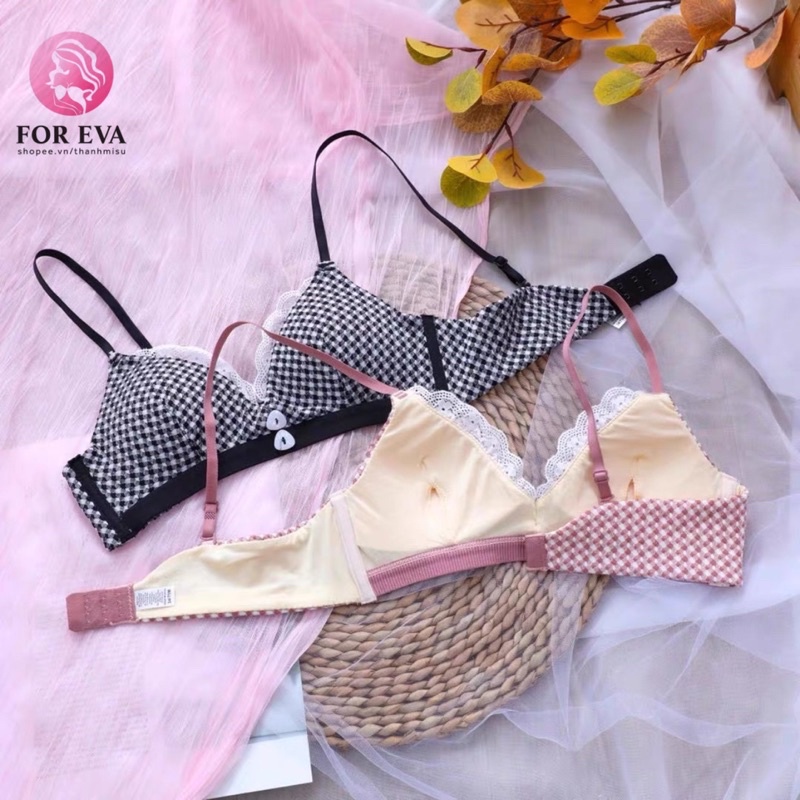 Áo lót kẻ caro áo bra cao cấp A8808