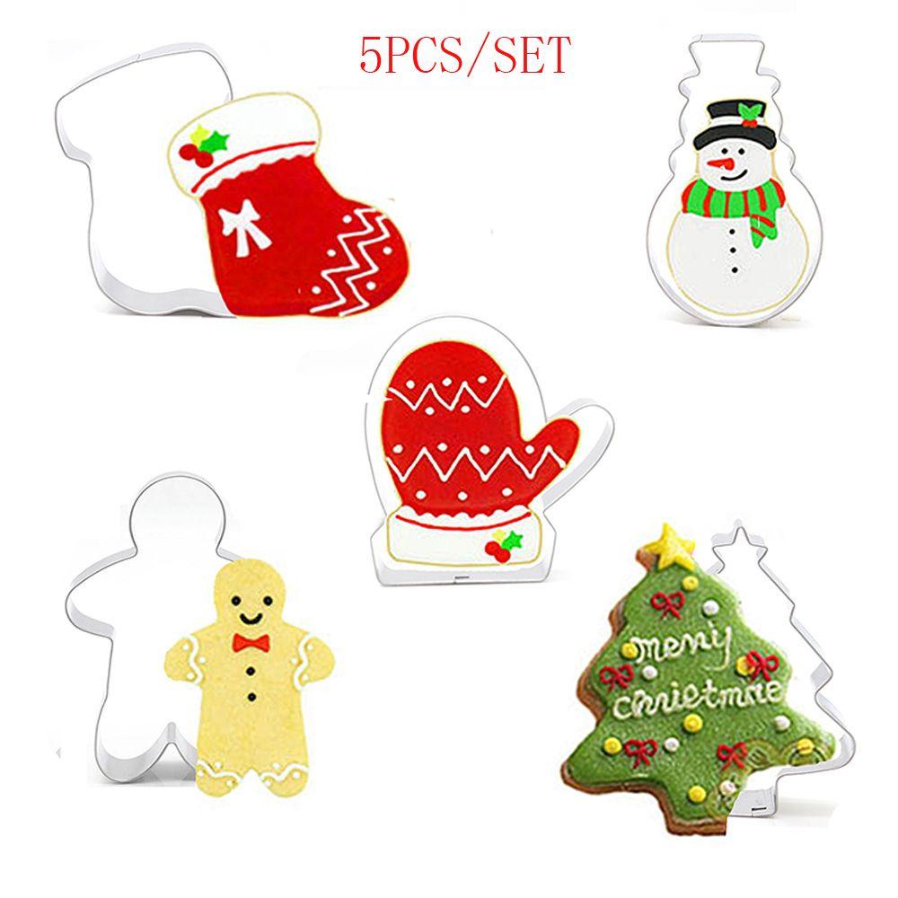 WTTLE 5 / 7 Khuôn Cắt Bánh Quy Hình Ông Già Nô En, Tuần Lộc, Bô
