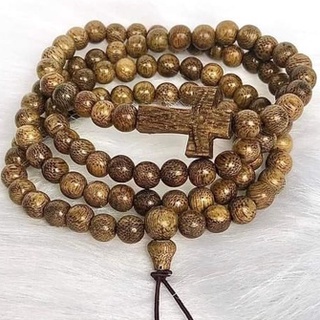 Vòng Trầm Hương Tốc Tự Nhiên - Mix Charm Thánh Giá, Hồ Ly - Chuỗi Tràng Hạt 108