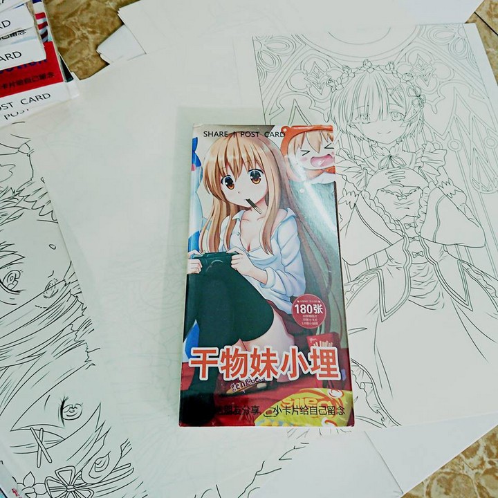 Hộp ảnh Postcard Umaru chan em gái hai mặt bộ ảnh có ảnh dán lomo bưu thiếp anime chibi quà tặng độc đáo